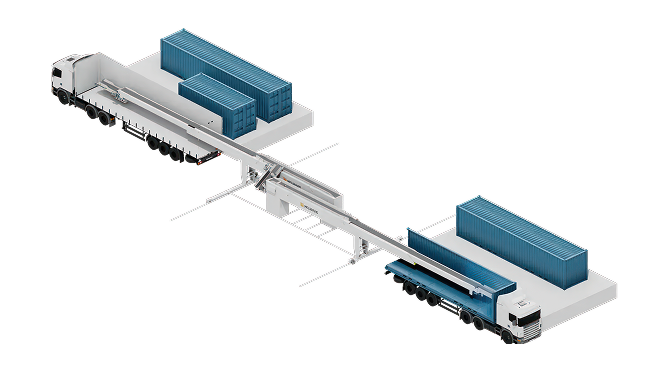 Комплекс перегрузки мешков/тарных грузов: авто (контейнер) - контейнер (авто)