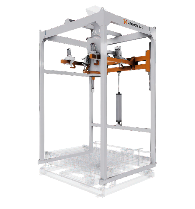 Подъёмный механизм с пневматической фиксацией строп Биг-Бэгов (опция)